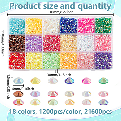 21600Pcs 18 Colors Half Round Opaque Resin Cabochons&nbsp;MRMJ-GO0001-10B