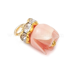 8Pcs 4 Colors Synthetic Coral Flower Charms&nbsp;PALLOY-JF04542