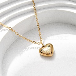 304 Stainless Steel Rose Love Heart Pendant Cable Chain Necklaces for Women&nbsp;NJEW-K255-36G