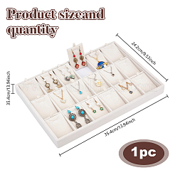 18 Grids Velvet Jewelry Pendant Display Trays&nbsp;ODIS-WH0043-165B