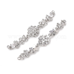 Brass Micro Pave Clear Cubic Zirconia Connector Charms&nbsp;KK-Z142-09P