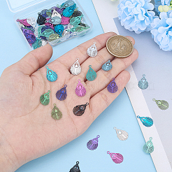 88Pcs 11 Colors Spray Printed 430 Stainless Steel Pendants&nbsp;STAS-PH0007-16