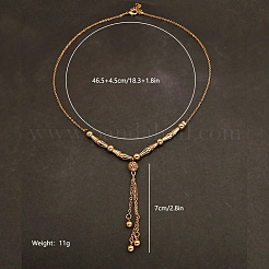 Bohemian Fashion Brass Round Ball Tassel Women's Pendant Necklaces for Daily Wear&nbsp;EG6306