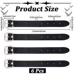 6Pcs Black PU Imitation Leather Adjustable Pants Waist Extender&nbsp;FIND-CL0001-30