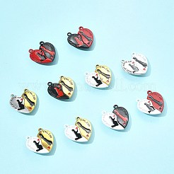 10 Bags Spray Painted Alloy Red and Black Enamel Split Pendants&nbsp;FIND-FS0004-21