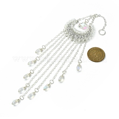 Wire Wrapped Iron Moon Pendant Decorations&nbsp;HJEW-JM01259