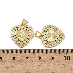 Brass Micro Pave Clear Cubic Zirconia Pendants&nbsp;ZIRC-I367-13G-11