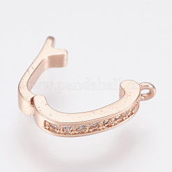 Brass Micro Pave Cubic Zirconia Fold Over Clasps&nbsp;ZIRC-F083-116-RS