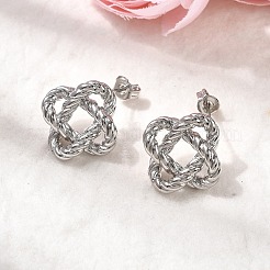 Brass knot Stud Earrings&nbsp;EJEW-H171-06P