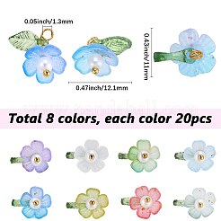 160Pcs 8 Colors Transparent Acrylic Pendants&nbsp;FIND-SC0021-53