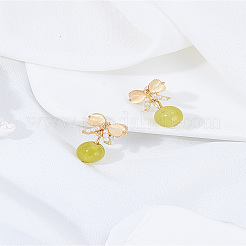 1 Pair Zinc Alloy Glass Dangle Stud Earrings&nbsp;EJEW-LP0007-045
