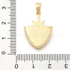 Brass Micro Pave Cubic Zirconia Pendants&nbsp;KK-S049-14G-02