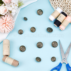 20Pcs 4 Styles Alloy Shank Buttons&nbsp;BUTT-DR0001-05AG