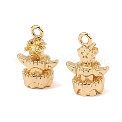 Brass Micro Pave Cubic Zirconia Charms&nbsp;KK-C155-17G-05