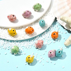 12Pcs 6 Colors Handmade Printed Porcelain Beads&nbsp;PORC-CJ0001-35
