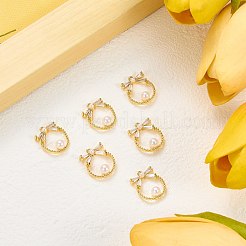 6Pcs Brass Cubic Zirconia Pendants&nbsp;KK-SZ0002-75