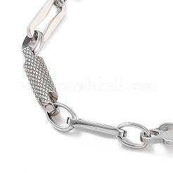 Anti-Tarnish 201 Stainless Steel Oval & Column Link Chain Necklace & Bracelets Set&nbsp;SJEW-G083-03P
