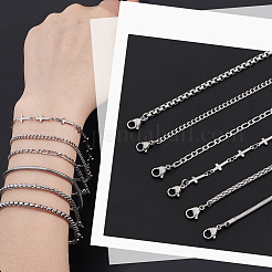 6Pcs 6 Styles 304 Stainless Steel Chain Bracelets&nbsp;BJEW-GA0001-18