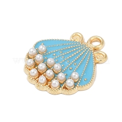 Alloy Enamel Pendants with Plastic Imitation Pearl&nbsp;FIND-Z070-04G-06