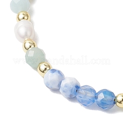 Natural Blue Agate Beaded Bracelets&nbsp;BJEW-JB11763-02
