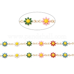 Daisy Brass Enamel Link Chains&nbsp;CHC-G018-01KCG
