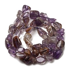Natural Purple Phantom Quartz Purple Lodolite Quartz Beads Strands&nbsp;G-I390-A01