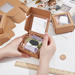 Foldable Creative Kraft Paper Mailer Boxes with Visible Window&nbsp;LS-CON-WH0113-08B-02