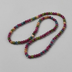 Nautral Tourmaline Round Beads Wrap Bracelets&nbsp;BJEW-WH0011-111