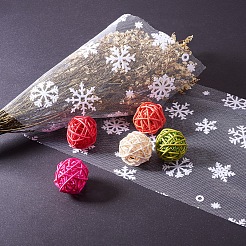 Snowflake Deco Mesh Ribbons&nbsp;LS-OCOR-P010-G01