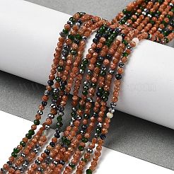 Synthetic Goldstone & Green Goldstone & Blue Goldstone Beads Strands&nbsp;LS-G-RM250104-D5