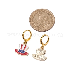 5 Pairs 5 Styles Independence Day Brass Huggie Hoop Earring Sets&nbsp;EJEW-JE05856