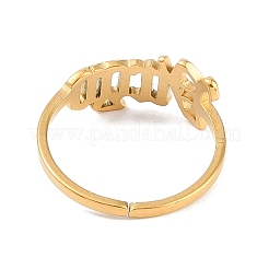 Ion Plating(IP) 304 Stainless Steel Constellation Open Cuff Ring for Women&nbsp;RJEW-C097-01G-09