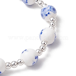 2Pcs 2 Colors Electroplate Non-magnetic Synthetic Hematite Round Bead Strecth Bracelets for Women&nbsp;BJEW-JB11600