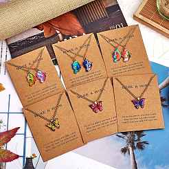 6Pcs Butterfly Pendant Necklaces for Women&nbsp;JN1066A