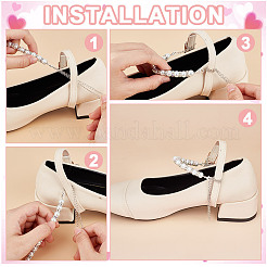 Glass Pearl Beads High-heeled Shoelaces&nbsp;HJEW-OC00067