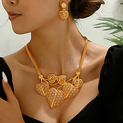 Vintage Alloy Hollow Leaf Earrings & Necklaces Sets for Women&nbsp;WC5565