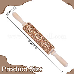 Flower Print Wood Rolling Pin&nbsp;AJEW-WH0314-689A