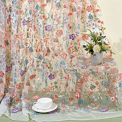 2 Yards Polyester Embroidery 3D Flower Fabrics&nbsp;DIY-WH0622-382A