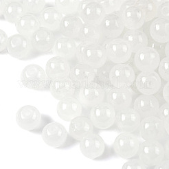 2 Strands Baking Paint Imitation Jade Glass Round Bead Strands&nbsp;DGLA-FS0001-20B