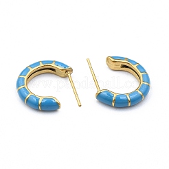 Enamel C-shape Stud Earrings&nbsp;EJEW-N052-05A