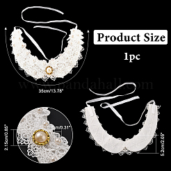 Plastic Pearl & Crystal Rhinestone Flower Colllar&nbsp;AJEW-WH0326-08A