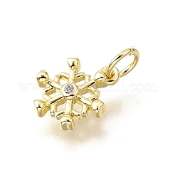 Brass Micro Pave Clear Cubic Zirconia Charms&nbsp;KK-V011-39B-G