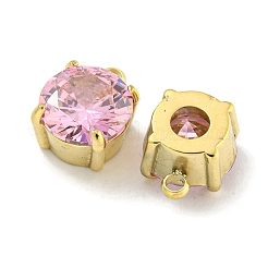 PVD Vacuum Plating Real 18K Gold Plated 304 Stainless Steel Cubic Zirconia Pendants&nbsp;STAS-L278-010G-02