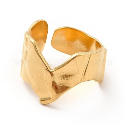 Ion Plating(IP) 304 Stainless Steel Chevron Arrow Open Cuff Ring for Women&nbsp;RJEW-F131-15G