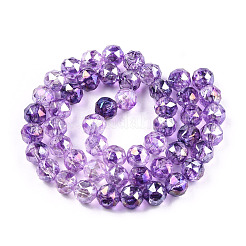 Transparent Electroplate Glass Beads Strands&nbsp;X-EGLA-N006-077E