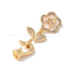 Brass Micro Pave Cubic Zirconia Fold Over Clasps&nbsp;KK-B098-05G-03
