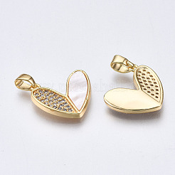 Brass Micro Pave Clear Cubic Zirconia Pendants&nbsp;KK-Q277-005-NF