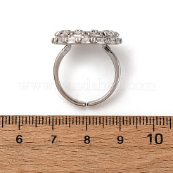 Brass Micro Pave Cubic Zirconia Cuff Rings&nbsp;RJEW-D323-02P