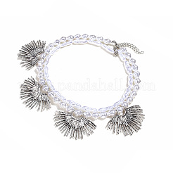 Alloy Sunflower Bib Necklaces&nbsp;WG7021D-01