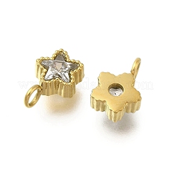 304 Stainless Steel Micro Pave Cubic Zirconia Charms&nbsp;LS-STAS-U027-02G-01